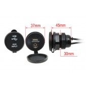 USB / JACK 4pólová  zásuvka s kabelem