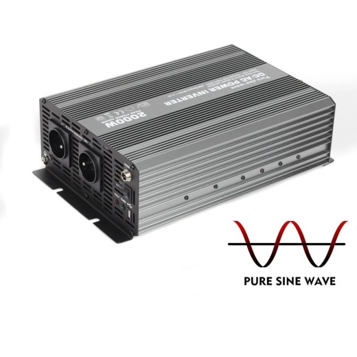 Měnič napětí sinusový z 12V na 230V, USB, 2000W - CAR2000-S